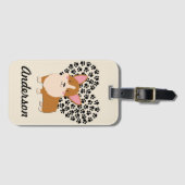 愛ウェルシュコーギーの小犬の足はパーソナライズ印刷します ラゲッジタグ (正面横)