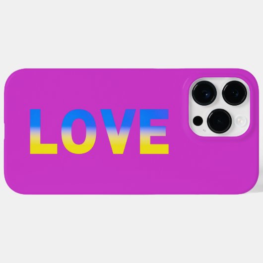 愛ウクライナインスパイアブルーイエローピース戦争なし Case-Mate iPhoneケース (裏面 (横))