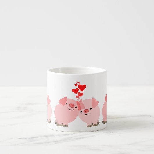 愛エスプレッソのマグのかわいい漫画のブタ エスプレッソカップ (正面)
