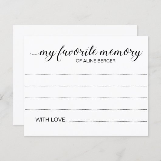 愛エレガントお気に入りの者の葬式カードの記憶 (正面/裏面)