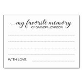 愛エレガントお気に入りの者の葬式カードの記憶 テーブルナンバー (正面)