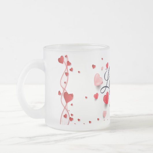 愛エレガントするバレンタインデーのコーヒーマグ フロストグラスマグカップ (左)
