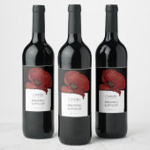 愛エレガントする応援のフローラ結婚 ワインラベル (ボトル)