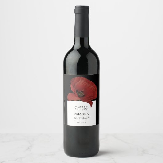 愛エレガントする応援のフローラ結婚 ワインラベル (正面)