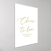 愛エレガントする応援の金ゴールドパーソナライズされた結婚の 箔ポスター (レイダウン)