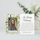 愛エレガントする記憶の白のユーカリ葬儀 サンキューカード (スタンド正面)