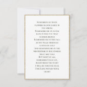 愛エレガントする記憶の白のユーカリ葬儀 サンキューカード (裏面)