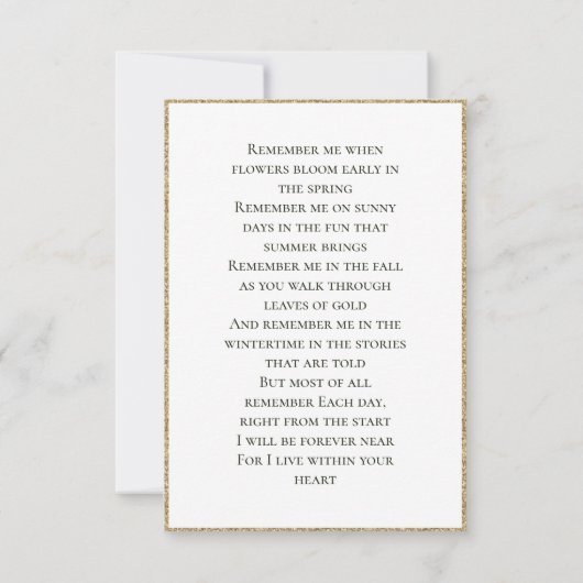 愛エレガントする記憶の白のユーカリ葬儀 サンキューカード (裏面)