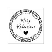 愛エレガントで手作りのサークル名前をカスタムする ラバースタンプ (インプリント)