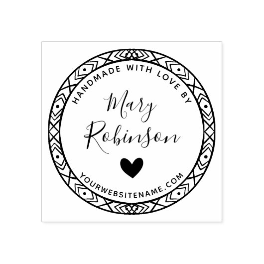 愛エレガントで手作りのサークル名前をカスタムする ラバースタンプ (インプリント)