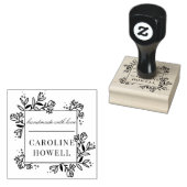 愛エレガントで手作りのフローラ名前をカスタムする ラバースタンプ (押印)