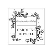 愛エレガントで手作りのフローラ名前をカスタムする ラバースタンプ (インプリント)