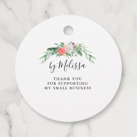 愛エレガントで手作りの水彩フローラ フェイバータグ (裏面)