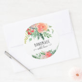 愛エレガントで手作りの水彩フローラ ラウンドシール (封筒)