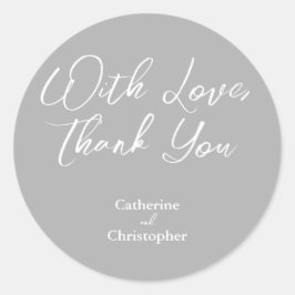 「愛エレガントで、ありがとう」ステッカー ラウンドシール