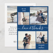 愛エレガントとスクリッ感謝していト4写真結婚s サンキューカード (正面/裏面)