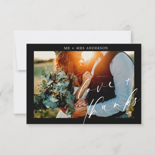 愛エレガントとス感謝していクリッ結婚トの写真 サンキューカード (正面)