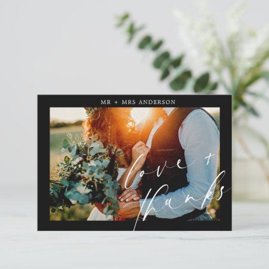 愛エレガントとス感謝していクリッ結婚トの写真 サンキューカード (スタンド正面)