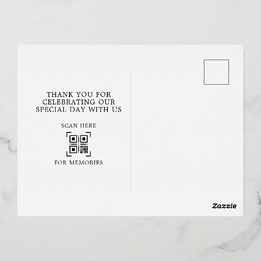 愛エレガントとス感謝していクリッ結婚トの写真 箔シーズンポストカード (裏面)