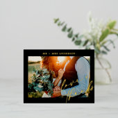 愛エレガントとス感謝していクリッ結婚トの写真 箔シーズンポストカード (立ち正面)