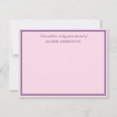 愛エレガントとハグで送られるピンクの紫 ノートカード (正面)