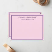 愛エレガントとハグで送られるピンクの紫 ノートカード (正面/裏面インサイチュ)