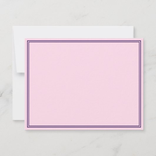 愛エレガントとハグで送られるピンクの紫 ノートカード (裏面)