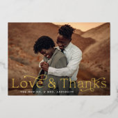 愛エレガントとバ感謝していルグンディの写真結婚の 箔招待状 (正面)