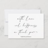 愛エレガントと幸福ロマンチック結婚ズ サンキューカード (正面)