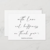 愛エレガントと幸福ロマンチック結婚ズ サンキューカード (正面/裏面)