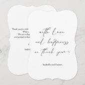 愛エレガントと幸福ロマンチック結婚ズ サンキューカード (正面/裏面)