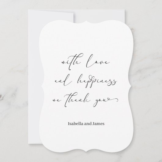 愛エレガントと幸福ロマンチック結婚ズ サンキューカード (正面)