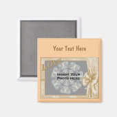 愛エレガントと弓のデザイン写真 マグネット (正面/裏面)