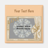 愛エレガントと弓のデザイン写真 マグネット (正面)