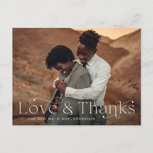 愛エレガントと感謝していの結婚写真 ポストカード (正面)