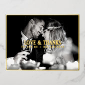 愛エレガントと感謝していの結婚写真 箔シーズンポストカード (正面)