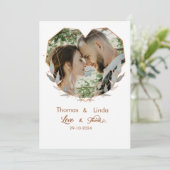 愛エレガントと感謝していの結婚手書き サンキューカード (スタンド正面)