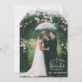 愛エレガントと感謝していモダン写真結婚の サンキューカード (正面)
