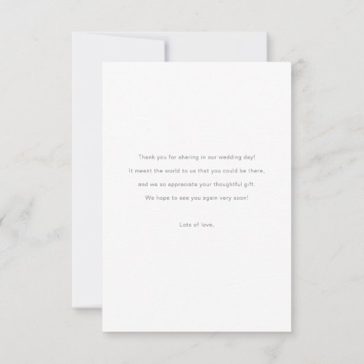 愛エレガントと感謝していモダン金ゴールド結婚写真 サンキューカード (裏面)