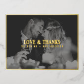 愛エレガントと感謝してい写真ありがとうご結婚ざい 箔シーズンポストカード (正面)