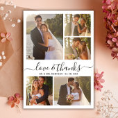 愛エレガントと感謝してい写真コラージュ結婚ズ サンキューカード