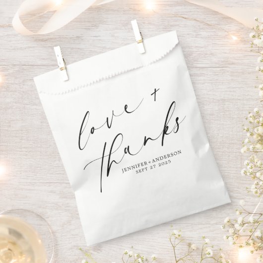 愛エレガントと感謝してい手動のスクリプ結婚ト フェイバーバッグ (クリップ留めされた状態)