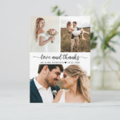 愛エレガントと感謝してい3枚の写真結婚コラージュ サンキューカード (スタンド正面)