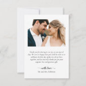 愛エレガントと感謝してい3枚の写真結婚コラージュ サンキューカード (裏面)