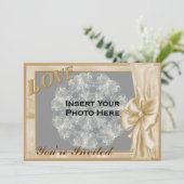 愛エレガントなフレームの写真のブライダルシャワーの招待状 招待状 (スタンド正面)