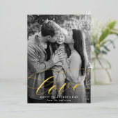 愛エレガントのスクリプトValentine's Day写真 箔シーズンカード (立ち正面)