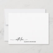 愛エレガントの白黒をありがとう ノートカード (正面)