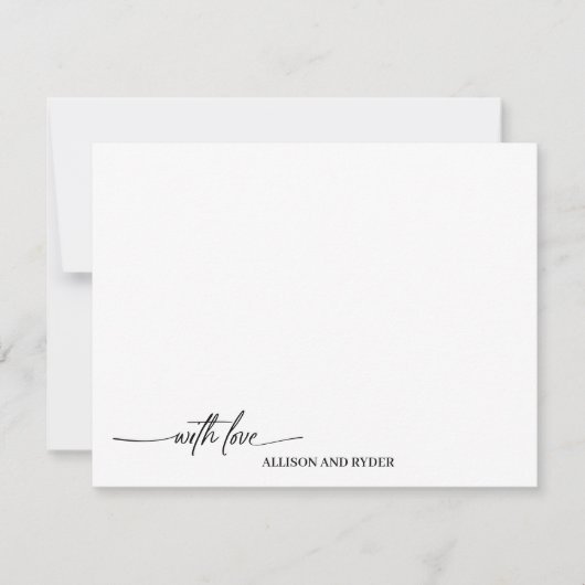 愛エレガントの白黒をありがとう ノートカード (正面)