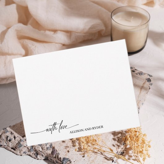 愛エレガントの白黒をありがとう ノートカード