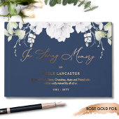 愛エレガントの記憶のホイル白いフローラ葬儀 ゲストブック